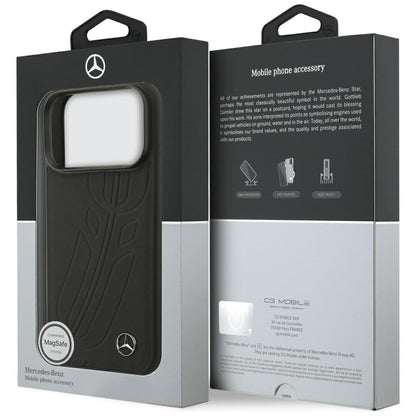 Mercedes Leather Large Laurel Leave MagSafe Case for iPhone 17 Pro - Black_7