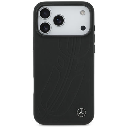 Mercedes Leather Large Laurel Leave MagSafe Case for iPhone 17 Pro Max - Black_2