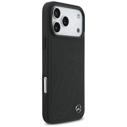 Mercedes Leather Large Laurel Leave MagSafe Case for iPhone 17 Pro Max - Black_3