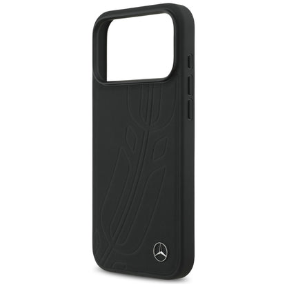 Mercedes Leather Large Laurel Leave MagSafe Case for iPhone 17 Pro Max - Black_5