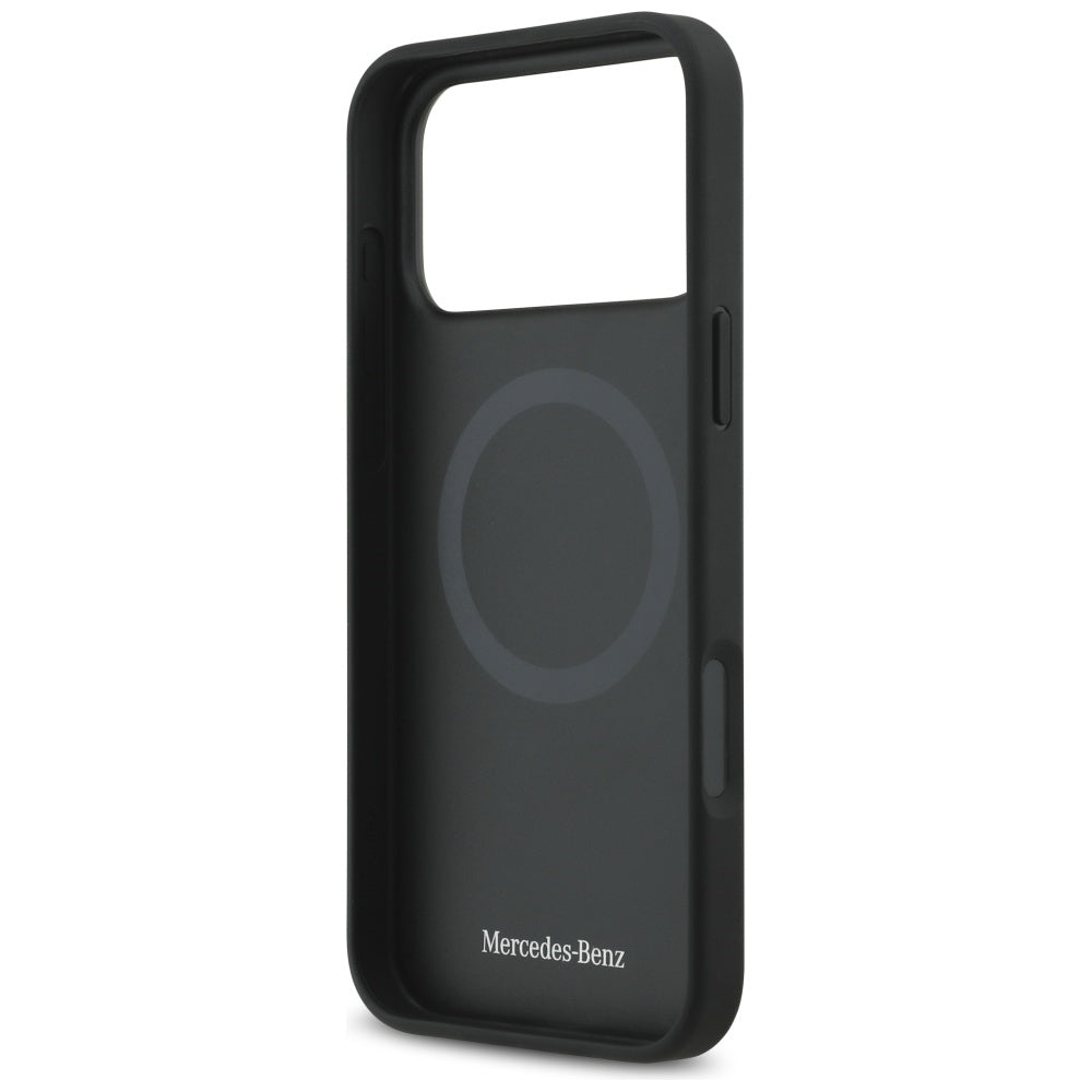 Mercedes Leather Large Laurel Leave MagSafe Case for iPhone 17 Pro Max - Black_6