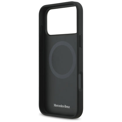 Mercedes Leather Large Laurel Leave MagSafe Case for iPhone 17 Pro Max - Black_6