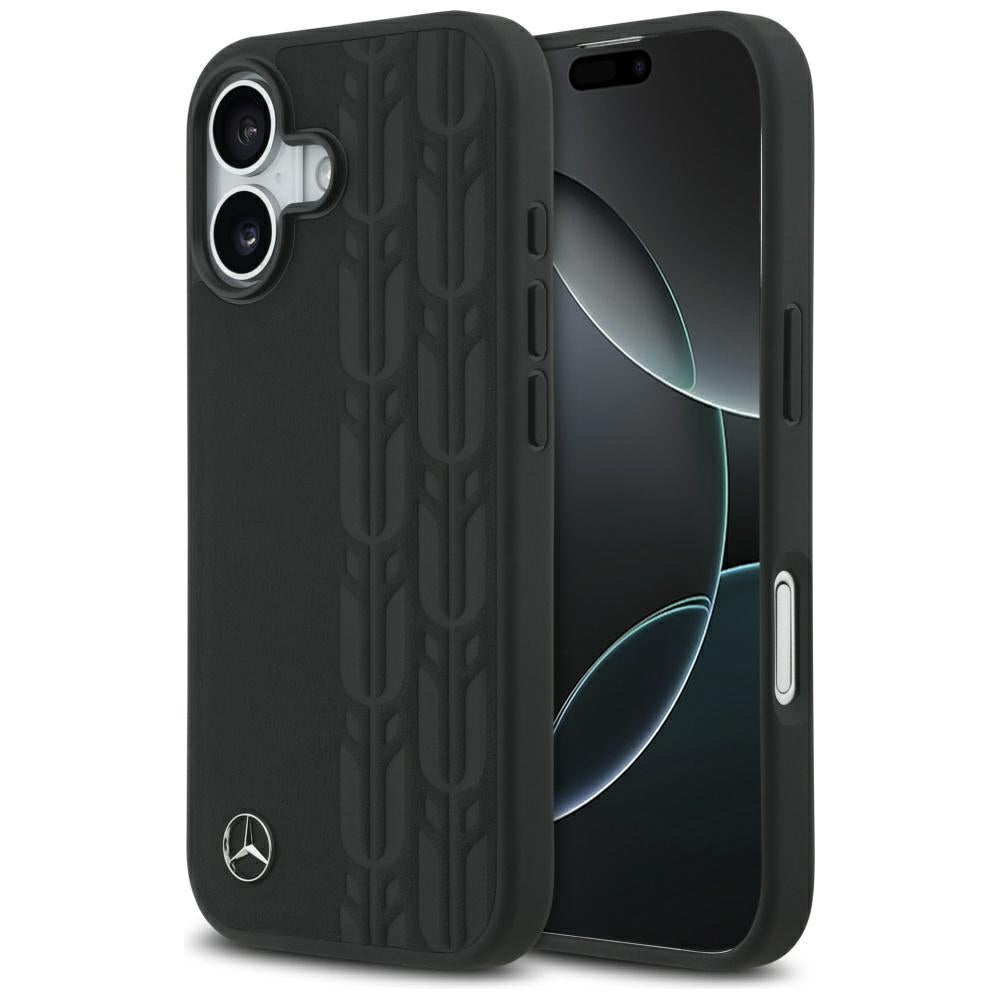 Mercedes Leather Laurel Leaves MagSafe Case for iPhone 17 - Black_0