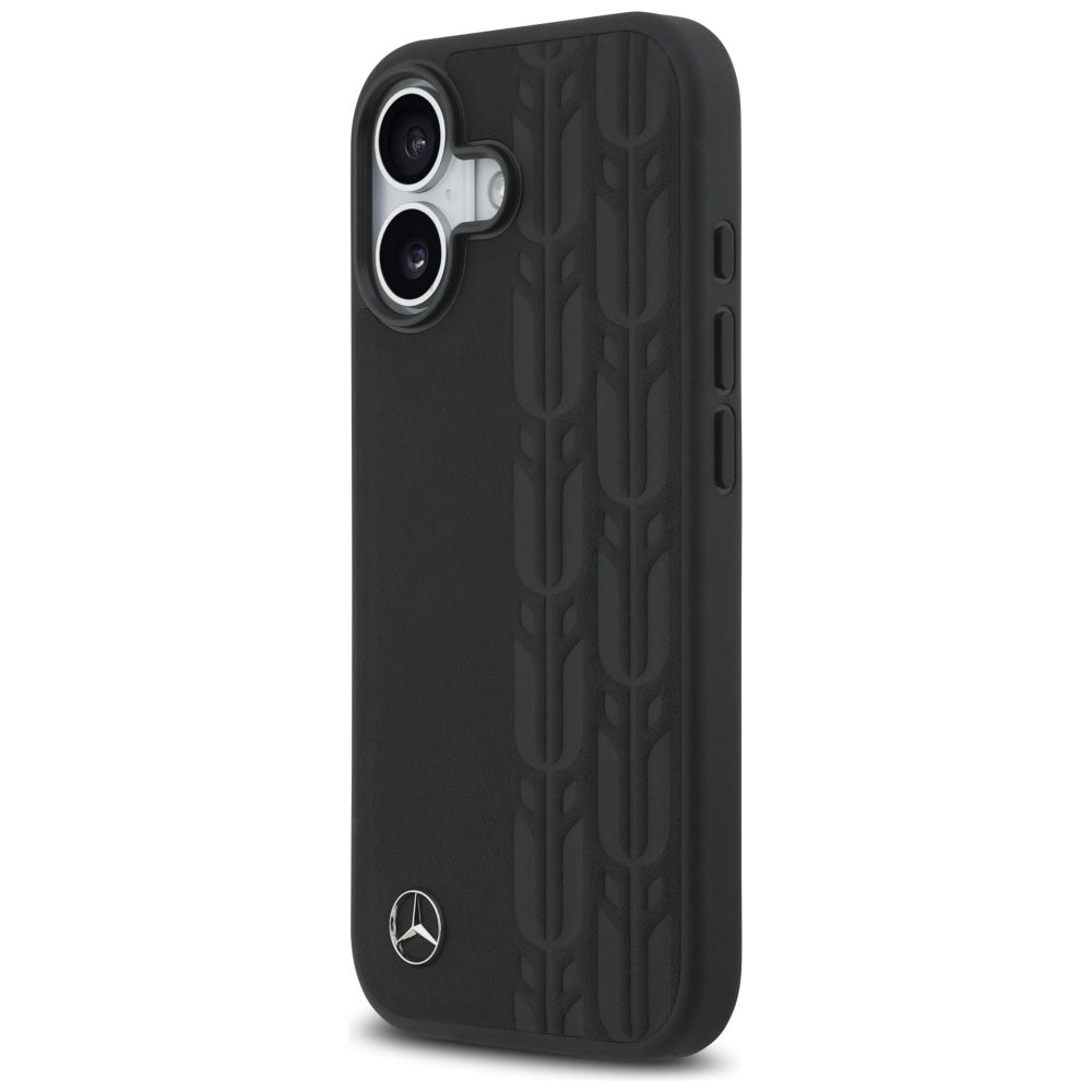 Mercedes Leather Laurel Leaves MagSafe Case for iPhone 17 - Black_1