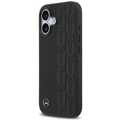Mercedes Leather Laurel Leaves MagSafe Case for iPhone 17 - Black_1