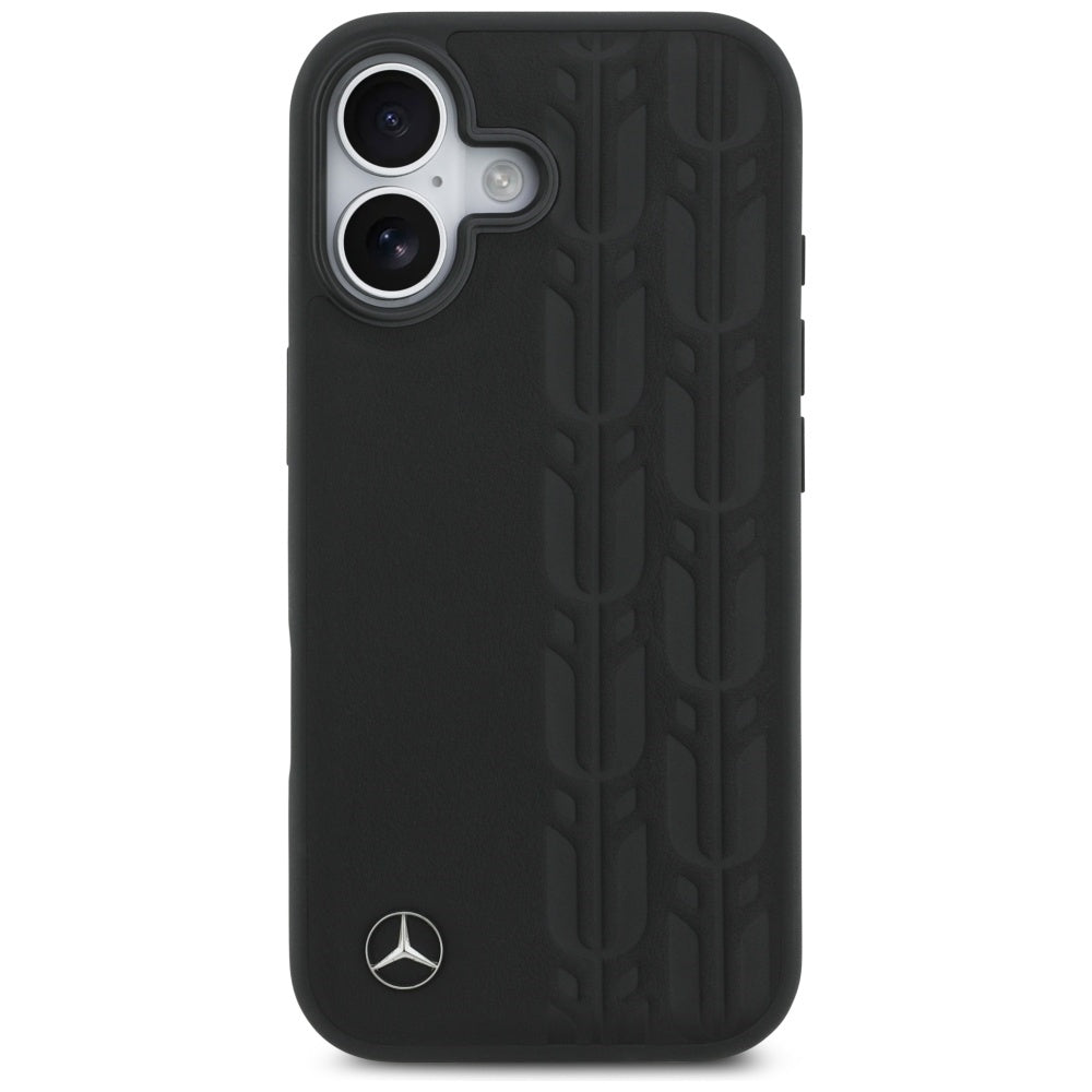 Mercedes Leather Laurel Leaves MagSafe Case for iPhone 17 - Black_2
