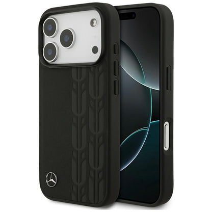 Mercedes Leather Laurel Leaves MagSafe Case for iPhone 17 Pro - Black_0