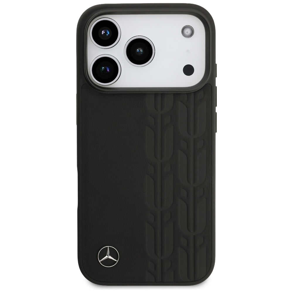 Mercedes Leather Laurel Leaves MagSafe Case for iPhone 17 Pro - Black_2