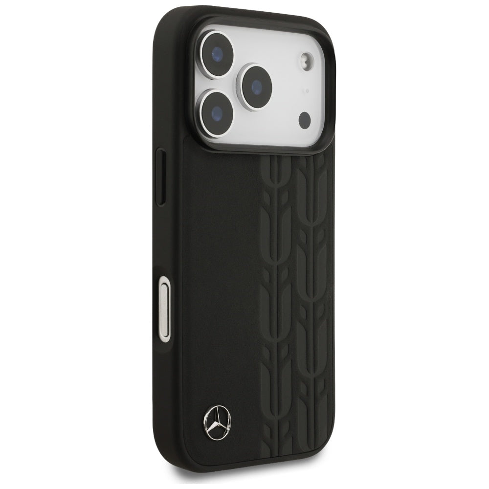 Mercedes Leather Laurel Leaves MagSafe Case for iPhone 17 Pro - Black_3