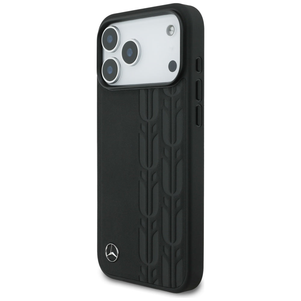 Mercedes Leather Laurel Leaves MagSafe Case for iPhone 17 Pro Max - Black_1