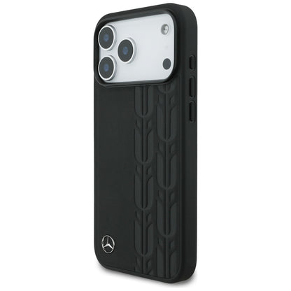 Mercedes Leather Laurel Leaves MagSafe Case for iPhone 17 Pro Max - Black_1