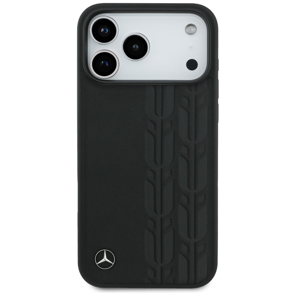 Mercedes Leather Laurel Leaves MagSafe Case for iPhone 17 Pro Max - Black_2