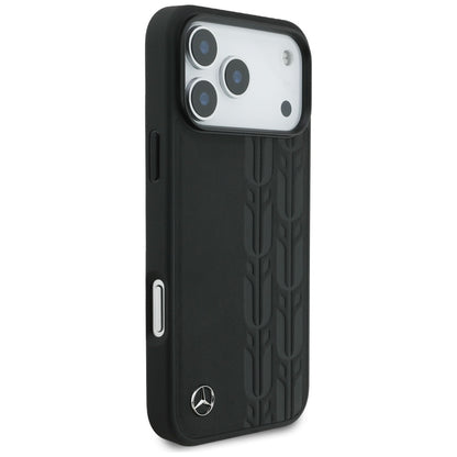 Mercedes Leather Laurel Leaves MagSafe Case for iPhone 17 Pro Max - Black_3