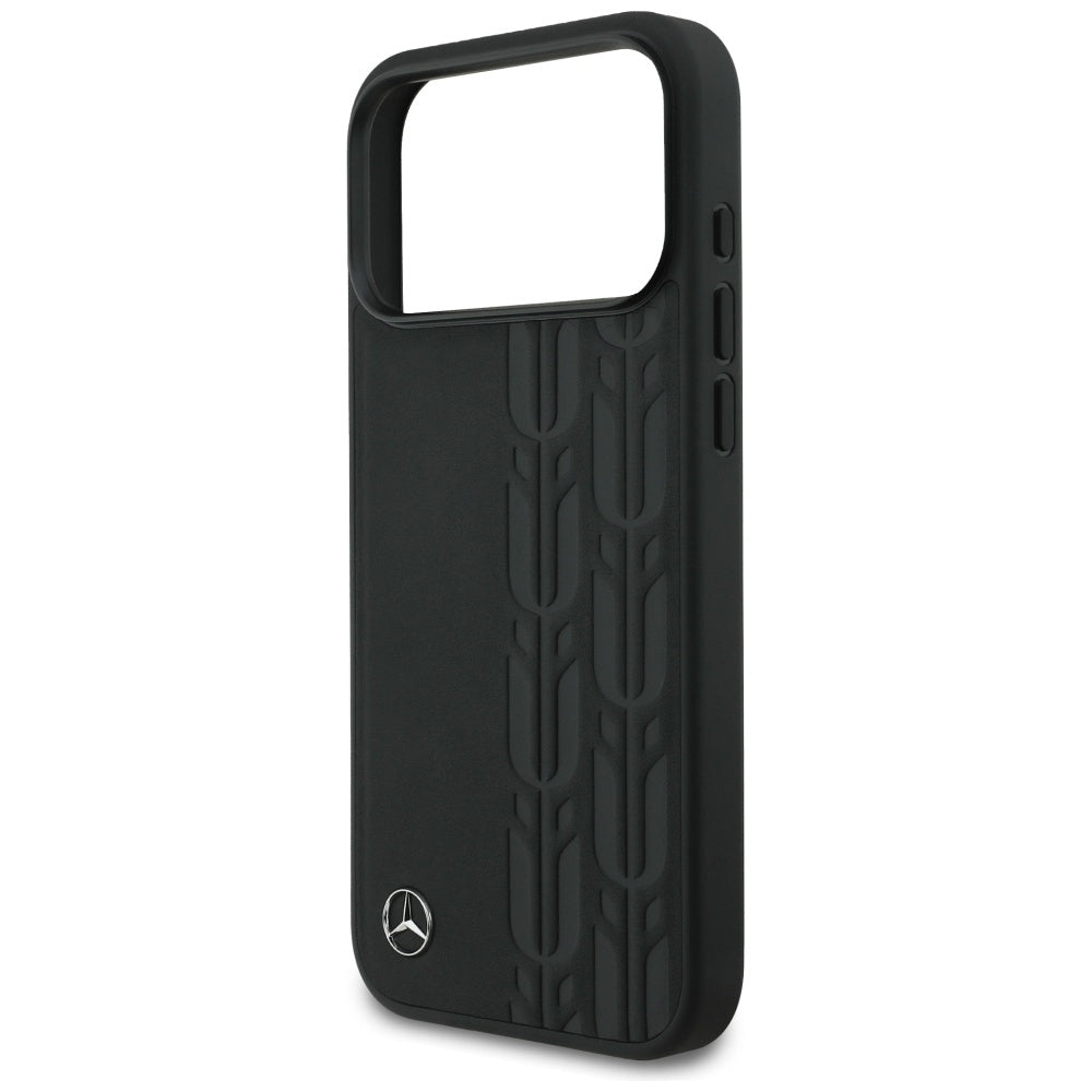 Mercedes Leather Laurel Leaves MagSafe Case for iPhone 17 Pro Max - Black_5