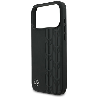 Mercedes Leather Laurel Leaves MagSafe Case for iPhone 17 Pro Max - Black_5