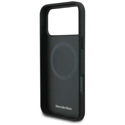 Mercedes Leather Laurel Leaves MagSafe Case for iPhone 17 Pro Max - Black_6