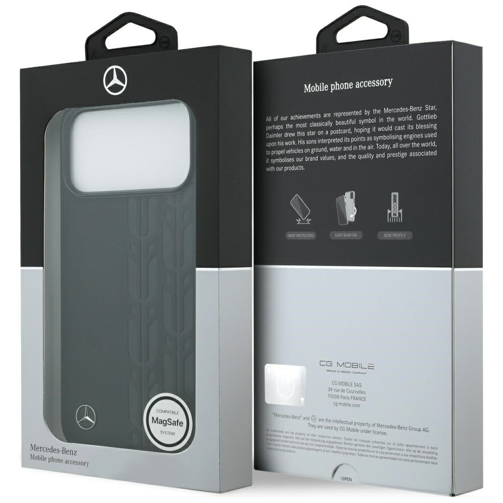 Mercedes Leather Laurel Leaves MagSafe Case for iPhone 17 Pro Max - Black_7