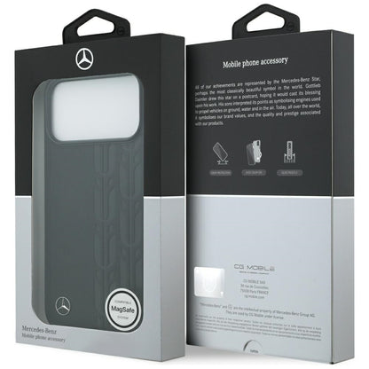 Mercedes Leather Laurel Leaves MagSafe Case for iPhone 17 Pro Max - Black_7