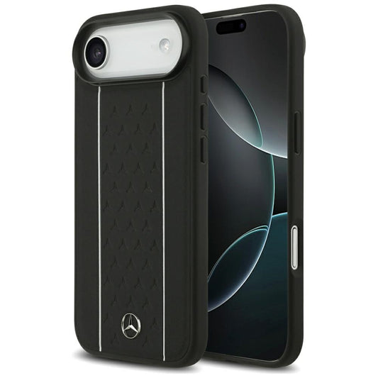 Mercedes Leather Star Pattern Stripes MagSafe case for iPhone Air - black_0