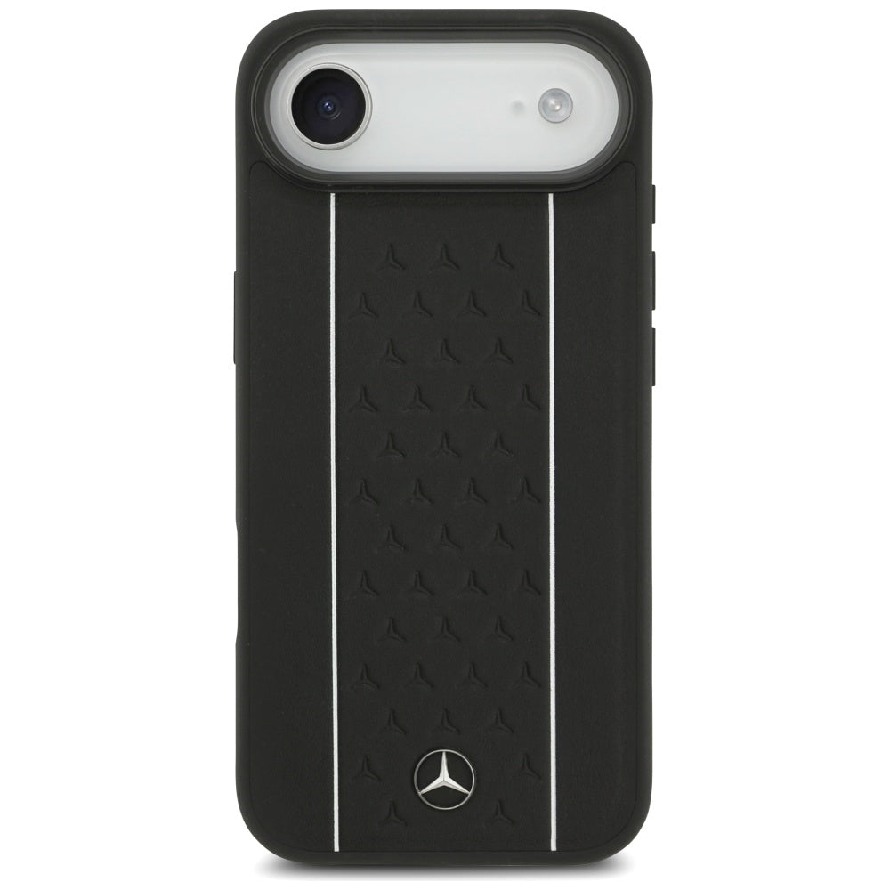 Mercedes Leather Star Pattern Stripes MagSafe case for iPhone Air - black_2