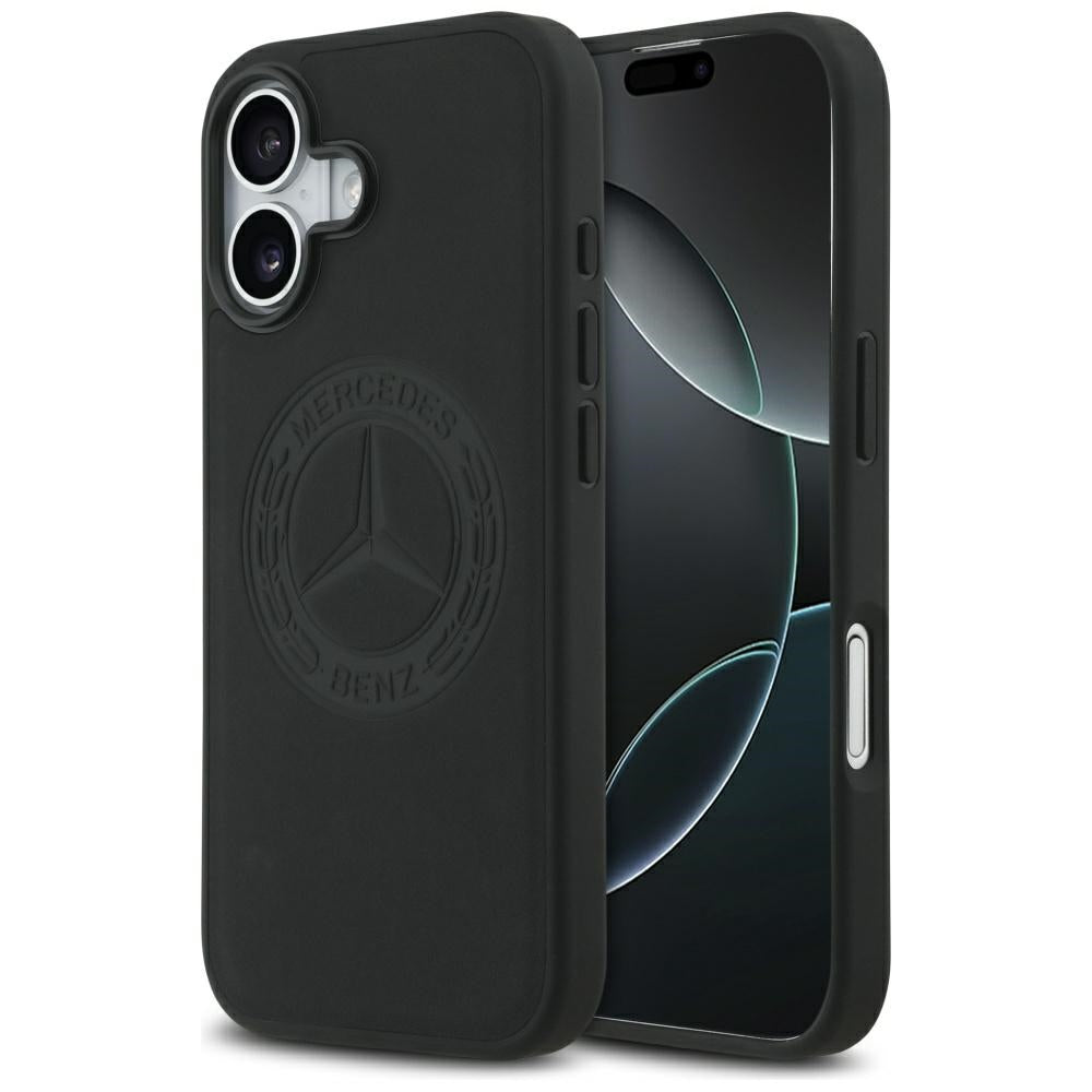 Mercedes Leather Vintage Logo MagSafe Case for iPhone 17 - Black_0