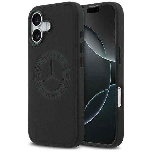 Mercedes Leather Vintage Logo MagSafe Case for iPhone 17 - Black_0