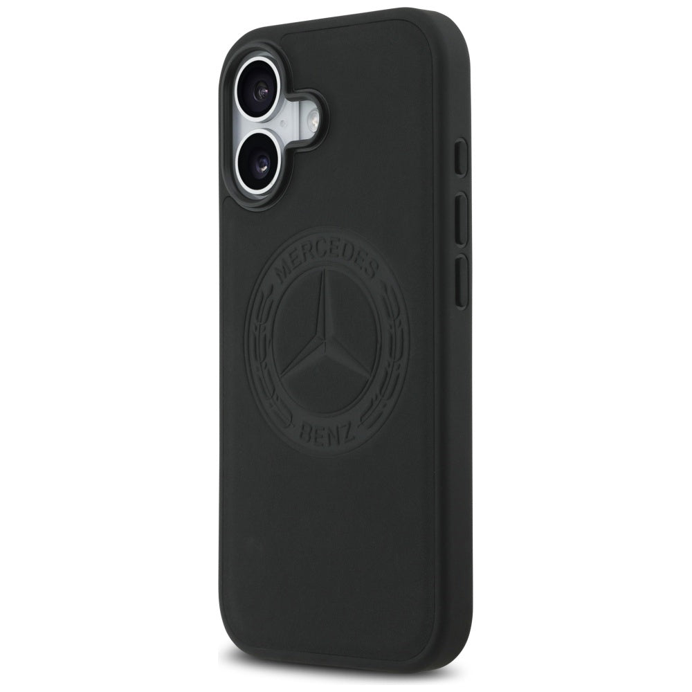 Mercedes Leather Vintage Logo MagSafe Case for iPhone 17 - Black_1