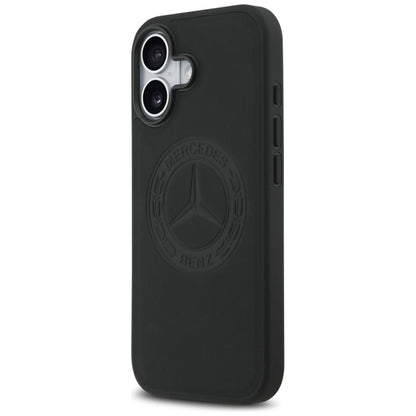 Mercedes Leather Vintage Logo MagSafe Case for iPhone 17 - Black_1