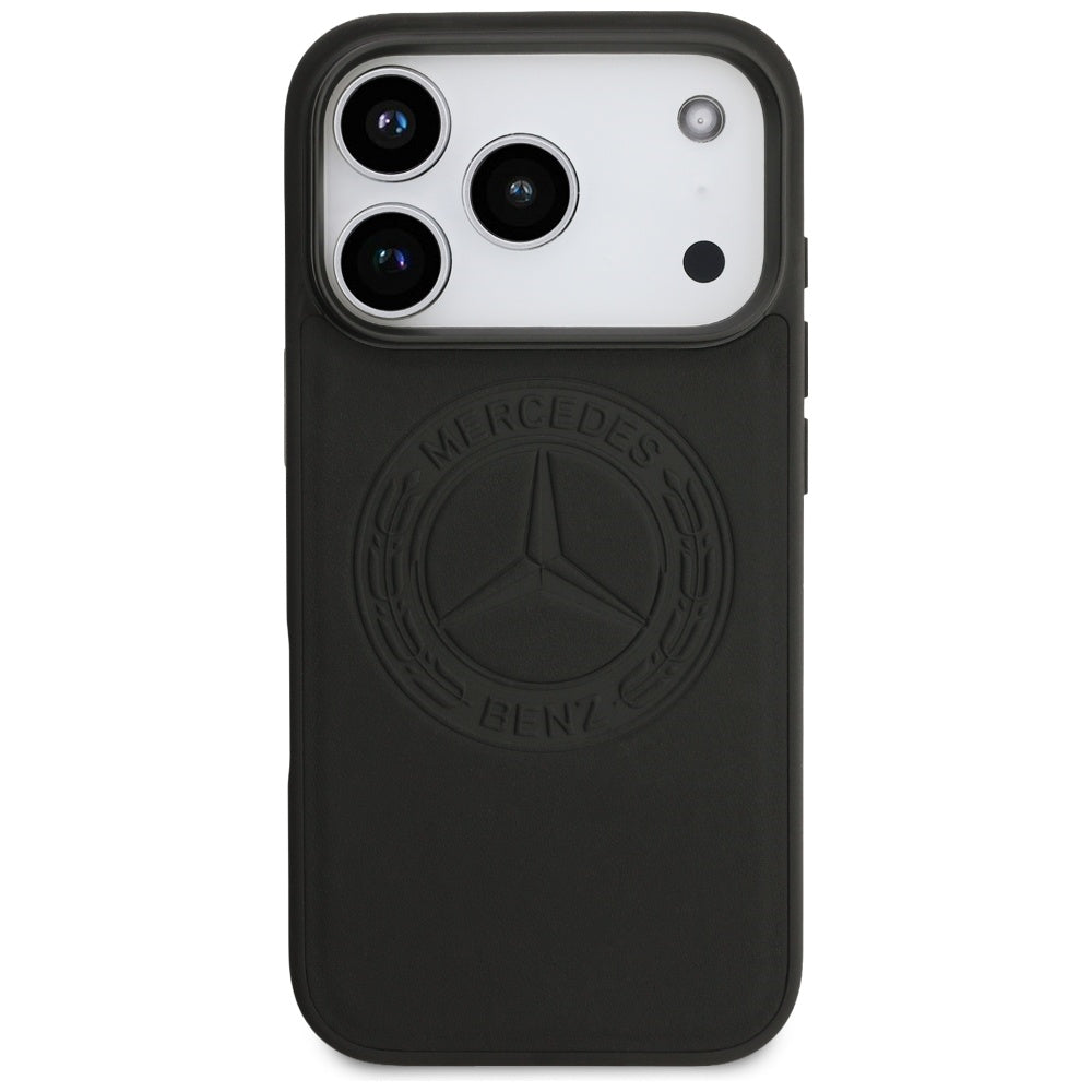 Mercedes Leather Vintage Logo MagSafe Case for iPhone 17 Pro - Black_2