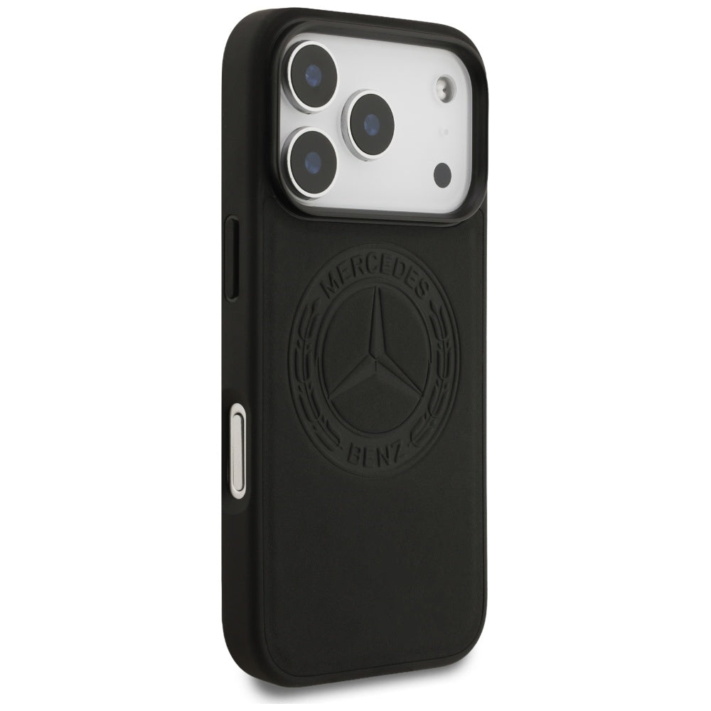 Mercedes Leather Vintage Logo MagSafe Case for iPhone 17 Pro - Black_3