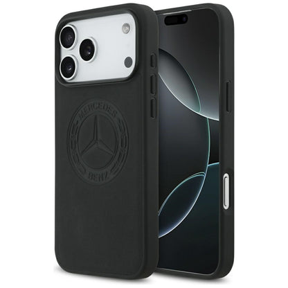 Mercedes Leather Vintage Logo MagSafe Case for iPhone 17 Pro Max - Black_0