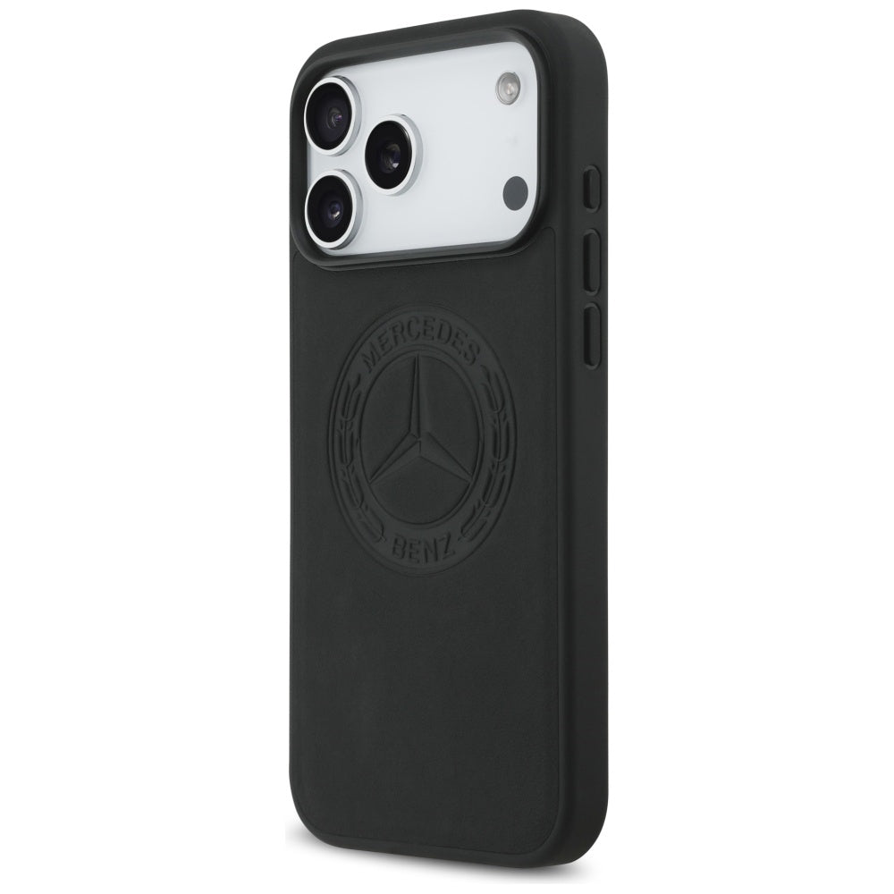Mercedes Leather Vintage Logo MagSafe Case for iPhone 17 Pro Max - Black_1