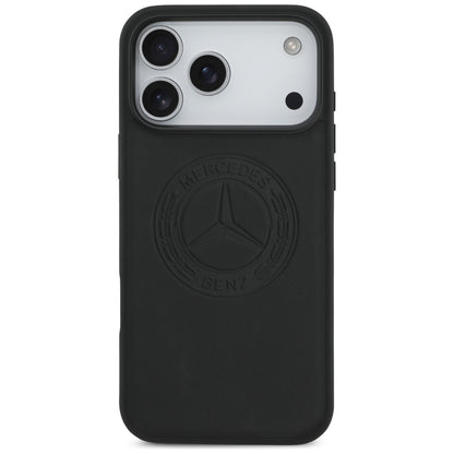 Mercedes Leather Vintage Logo MagSafe Case for iPhone 17 Pro Max - Black_2