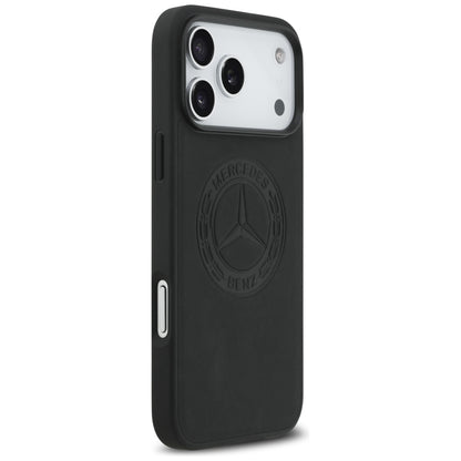 Mercedes Leather Vintage Logo MagSafe Case for iPhone 17 Pro Max - Black_3