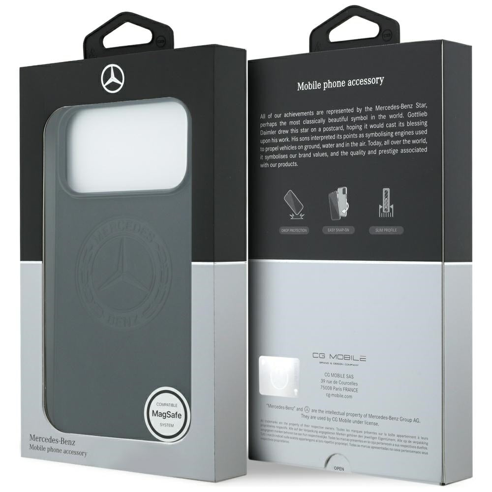 Mercedes Leather Vintage Logo MagSafe Case for iPhone 17 Pro Max - Black_7