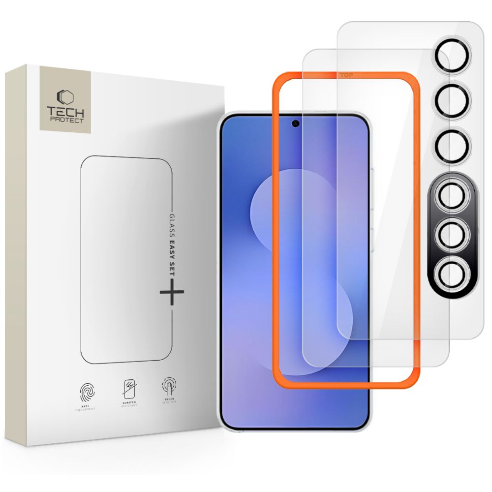 Tech-Protect Easy Set+ 3-pack tempered glass for Samsung Galaxy S25 FE - transparent_0