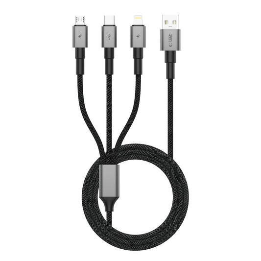 Tech-Protect UltraBoost DNA 3in1 USB-C / Micro-USB / Lightning cable 120 cm - gray_0
