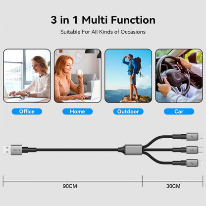 Tech-Protect UltraBoost DNA 3in1 USB-C / Micro-USB / Lightning cable 120 cm - gray_3