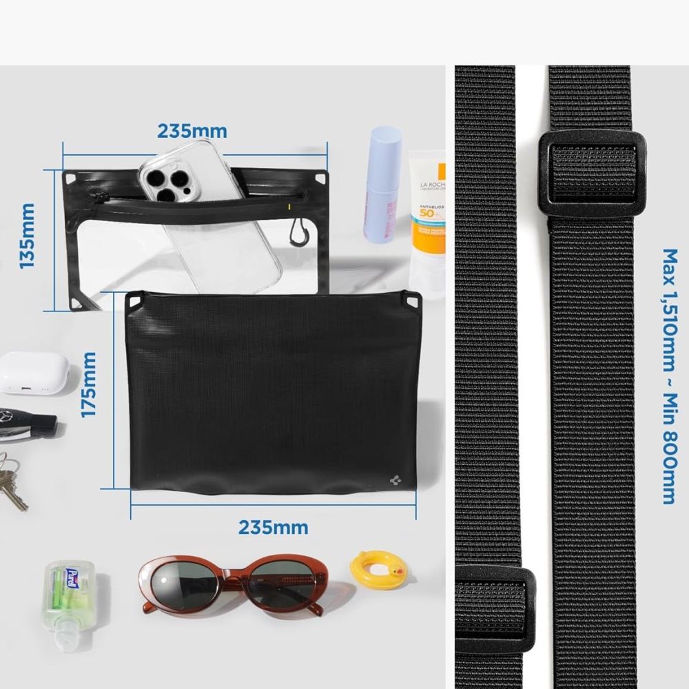 Waterproof Bag and Phone Pouch Case Spigen Crossbag, Black AMP09746 _7