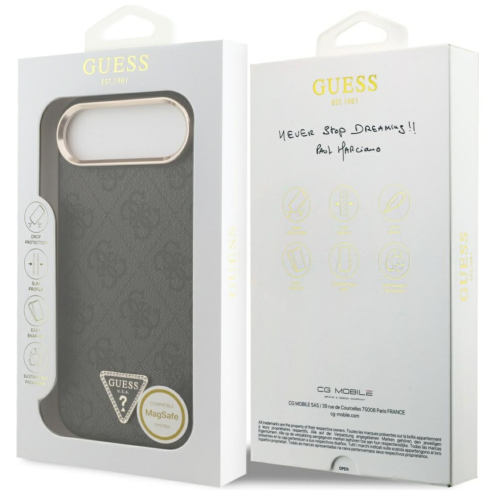 Guess 4G Triangle Logo MagSafe case for iPhone Air - black and gold_7