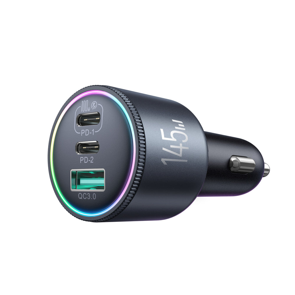 Joyroom JR-CCN07 145W Car Charger 2xUSB-C USB-A + 100W USB-C Cable - Dark Gray_3