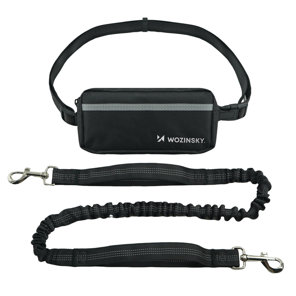 Wozinsky WPST-01 Hip Belt with Pouch and Elastic Leash for Running with a Dog - Black_0