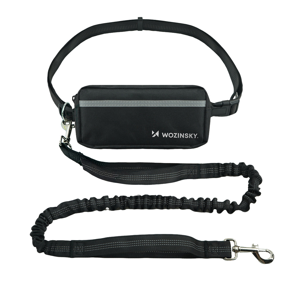 Wozinsky WPST-01 Hip Belt with Pouch and Elastic Leash for Running with a Dog - Black_1