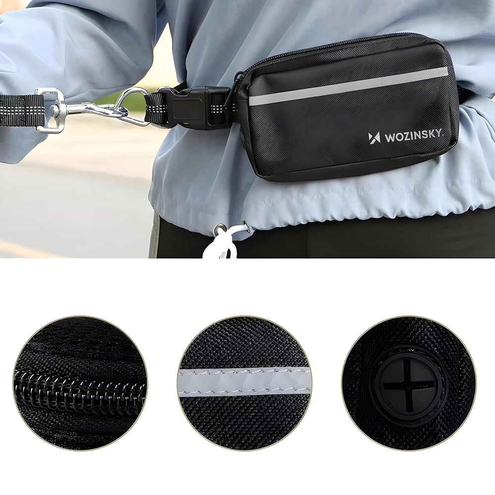 Wozinsky WPST-01 Hip Belt with Pouch and Elastic Leash for Running with a Dog - Black_2