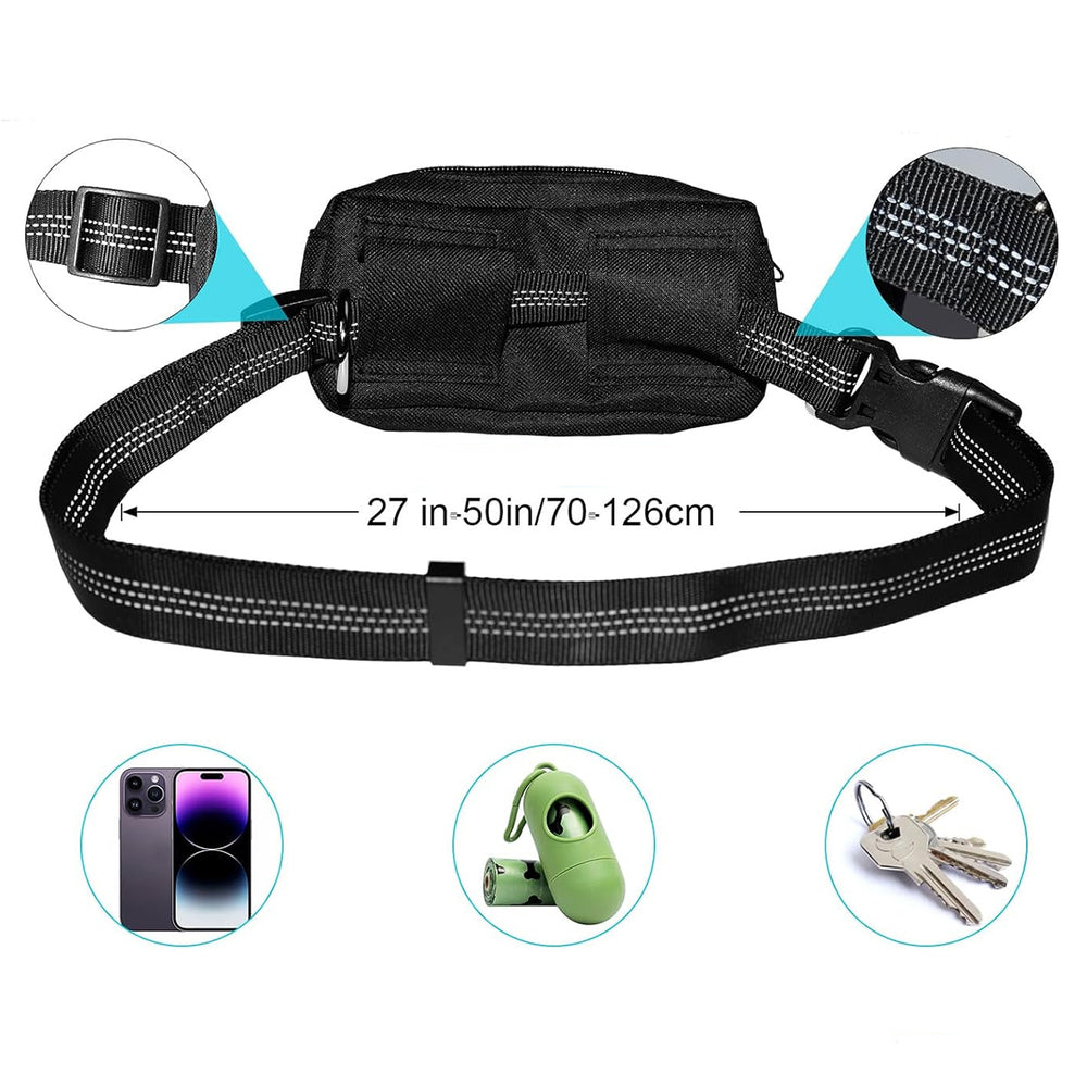 Wozinsky WPST-01 Hip Belt with Pouch and Elastic Leash for Running with a Dog - Black_3