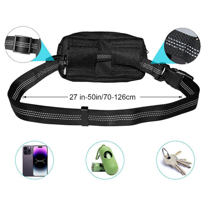 Wozinsky WPST-01 Hip Belt with Pouch and Elastic Leash for Running with a Dog - Black_3