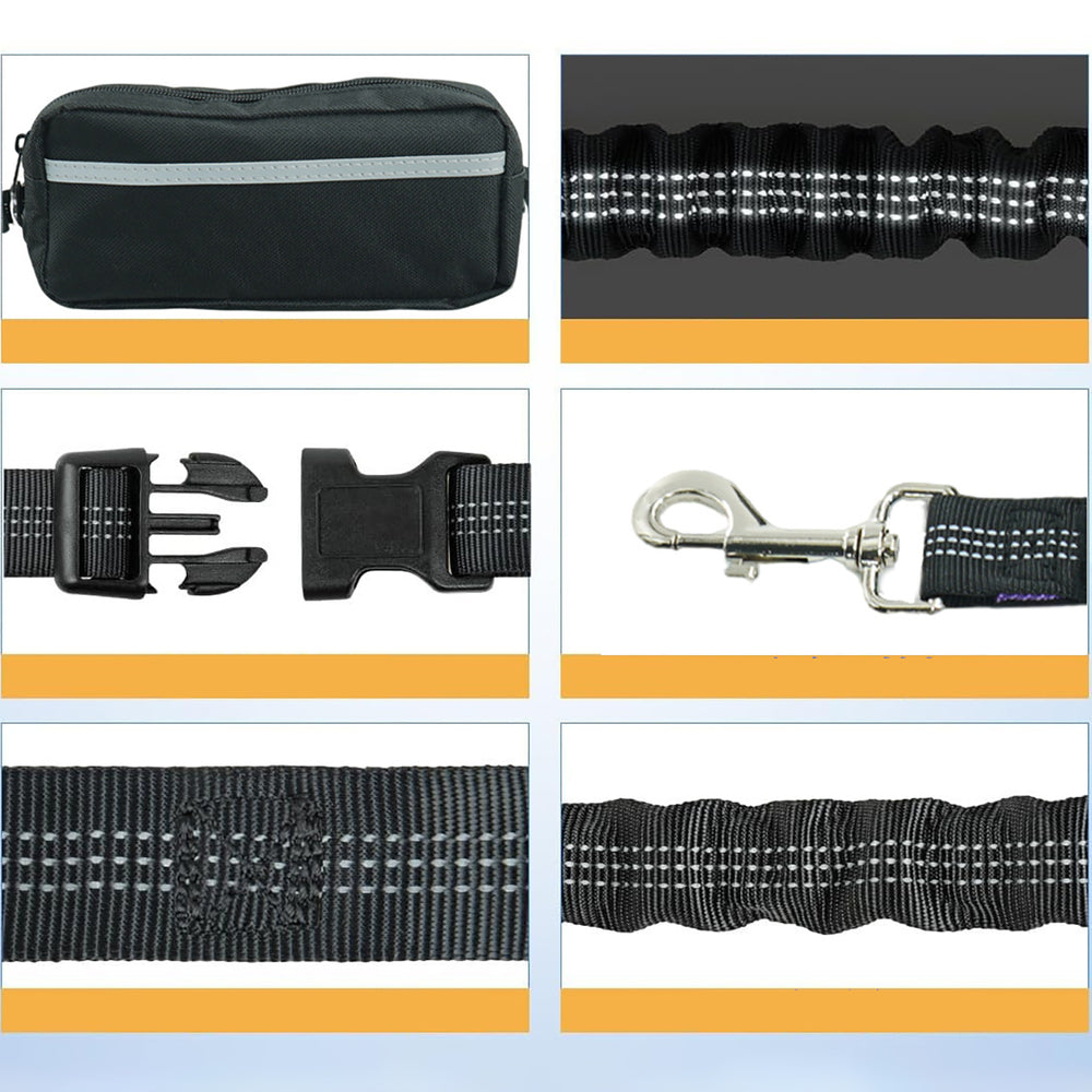Wozinsky WPST-01 Hip Belt with Pouch and Elastic Leash for Running with a Dog - Black_5