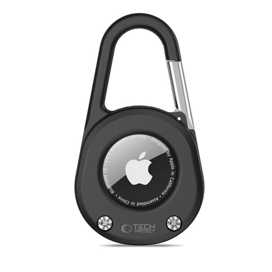 Tech-Protect Slidelock Carabiner Keychain Case for Apple AirTag 1/2 - Black_0
