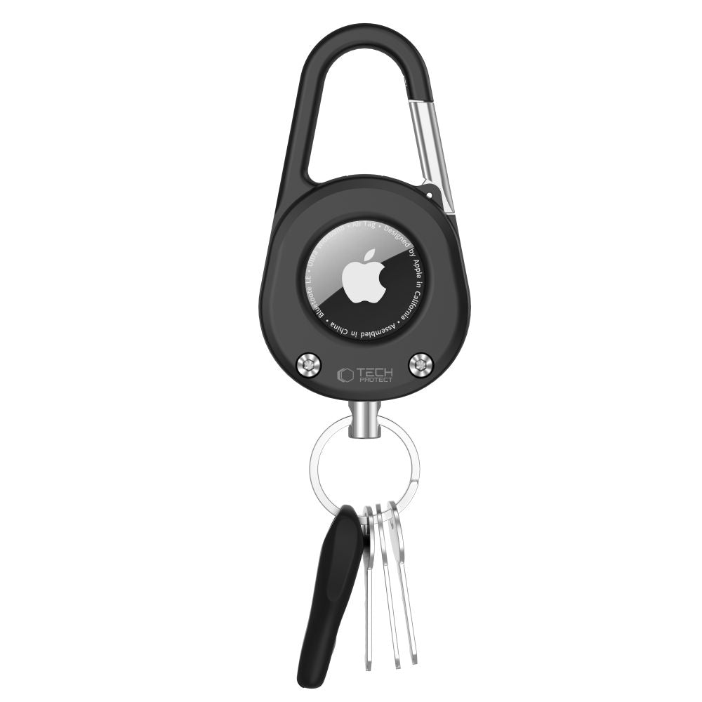 Tech-Protect Slidelock Carabiner Keychain Case for Apple AirTag 1/2 - Black_1