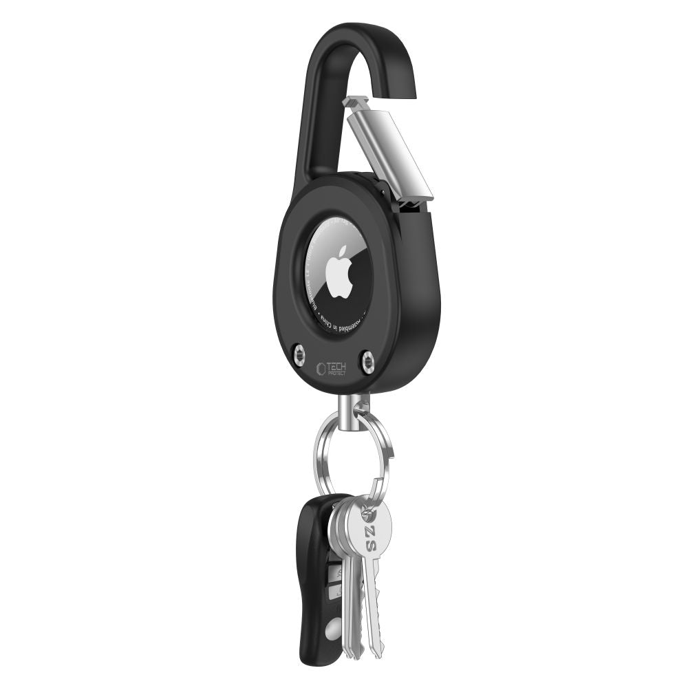 Tech-Protect Slidelock Carabiner Keychain Case for Apple AirTag 1/2 - Black_3